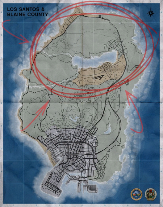 Bản đồ khu vực Nông thôn — Blaine County